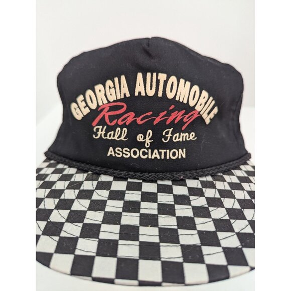Georgia Automobile Racing Wide Brim Braid Black Adj Nissin Snapback Cap Hat - Picture 1 of 8